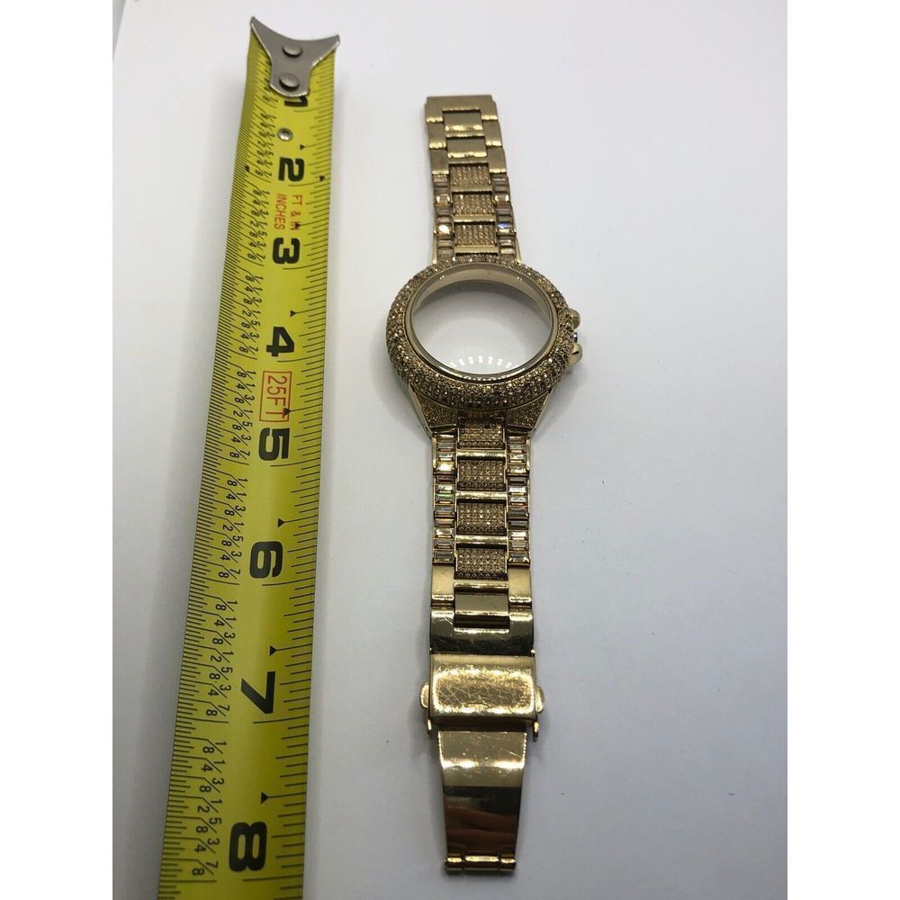 Michael Kors Watch Parts Gold Tone Case 42mm Crystal Links Band 20mm YO56